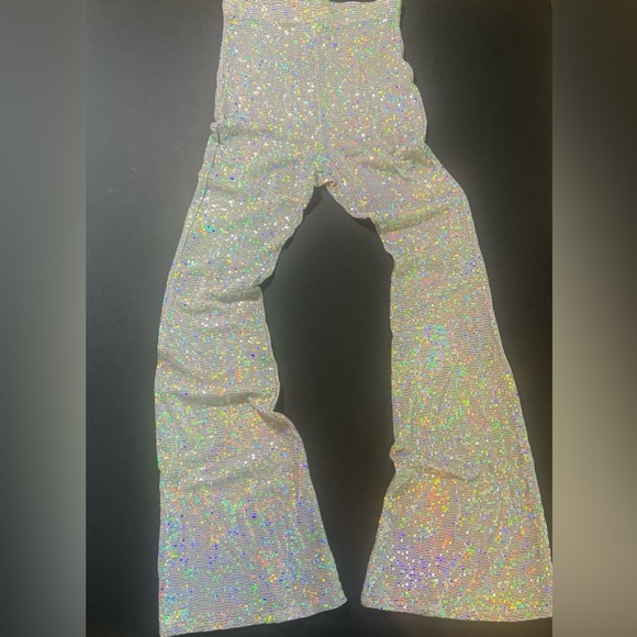 Holographic sequin flare pants - Picture 3 of 5